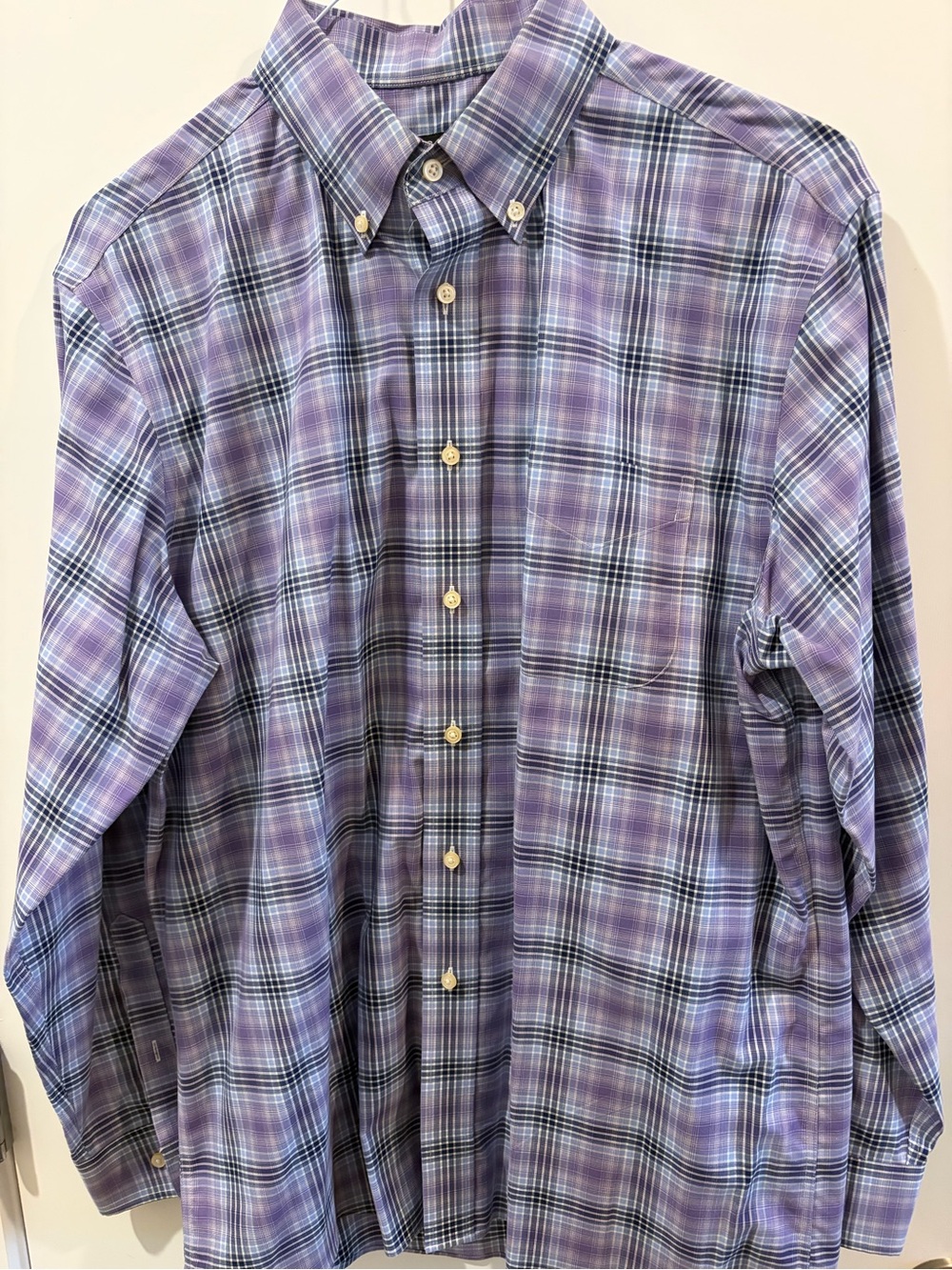 Jos. A. Bank Purple and Blue Plaid Button-Down Shirt